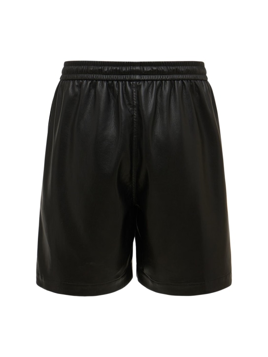 Nanushka: Faux leather sweat shorts - men_3 | Luisa Via Roma