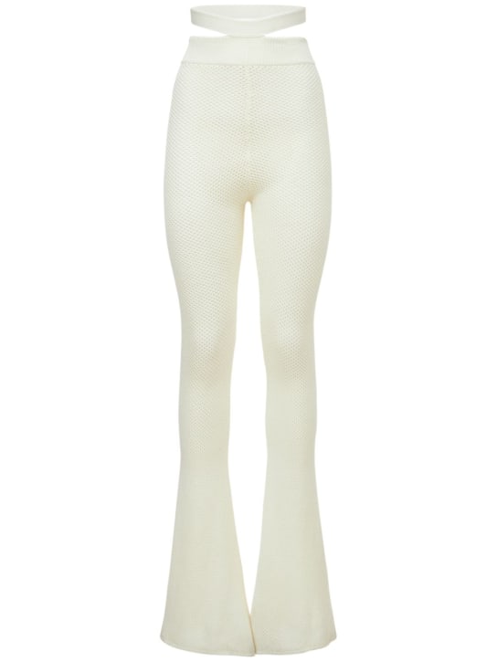 Andreadamo: Pantaloni in rete con cut out - Avorio - women_0 | Luisa Via Roma