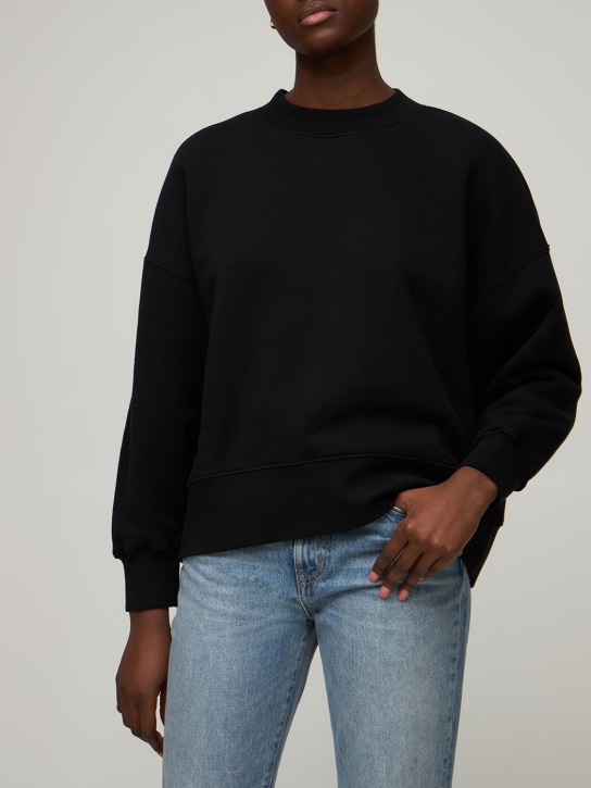 Palm Angels: Classic logo cotton jersey sweatshirt - Black - women_1 | Luisa Via Roma
