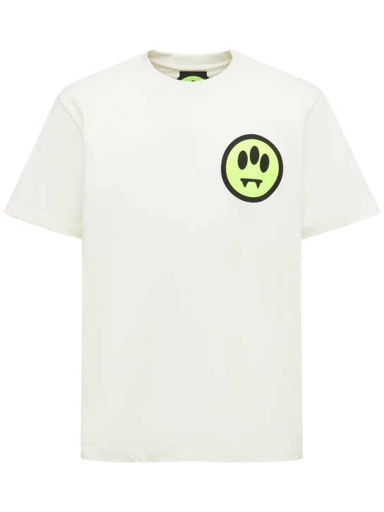 Barrow: T-shirt en coton imprimé logo - Blanc - men_0 | Luisa Via Roma