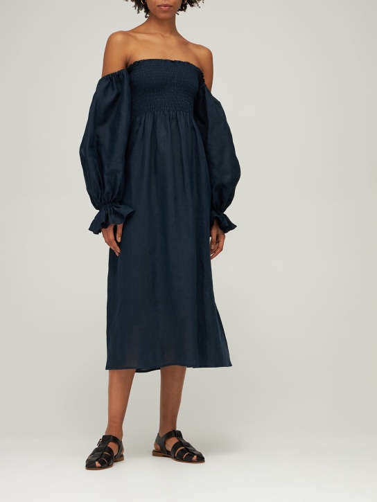 Atlanta linen midi dress - Thumbnail 2