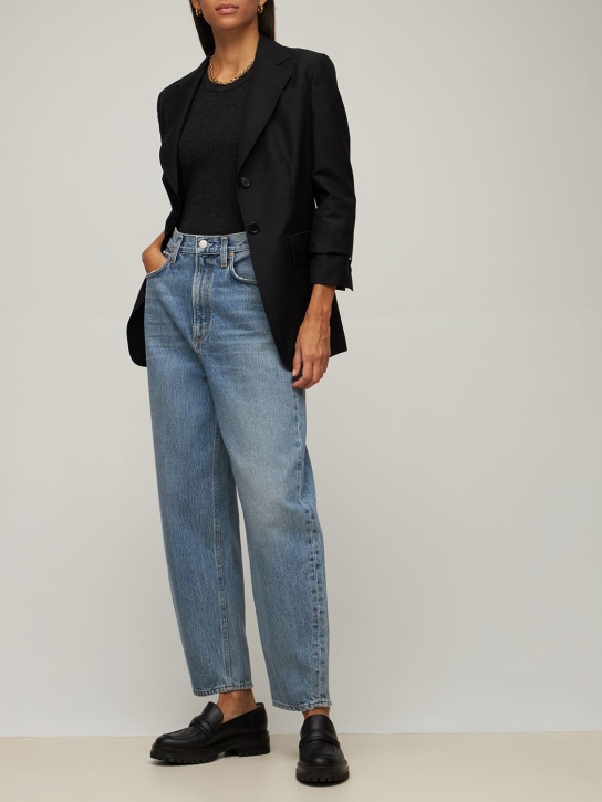 Agolde: Balloon high rise curved cotton jeans - women_1 | Luisa Via Roma
