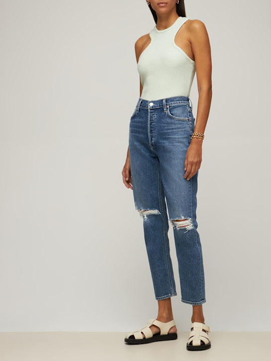 Agolde: Bea chunky rib tank top - Light Green - women_1 | Luisa Via Roma