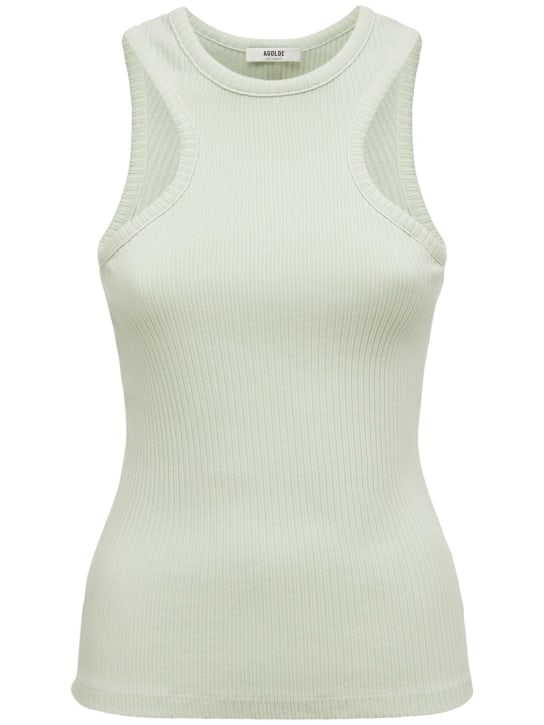 Agolde: Bea chunky rib tank top - Light Green - women_0 | Luisa Via Roma