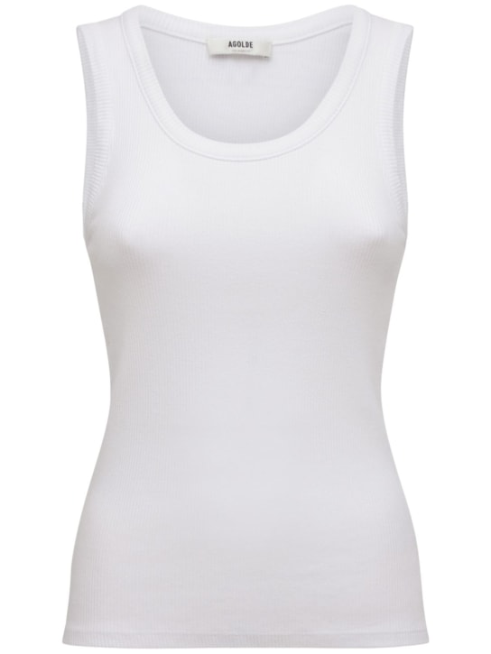 Agolde: Poppy organic cotton blend tank top - White - women_0 | Luisa Via Roma