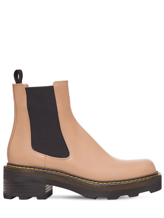 Gabriela Hearst: Stivaletti chelsea Jil in pelle 30mm - Beige - women_0 | Luisa Via Roma