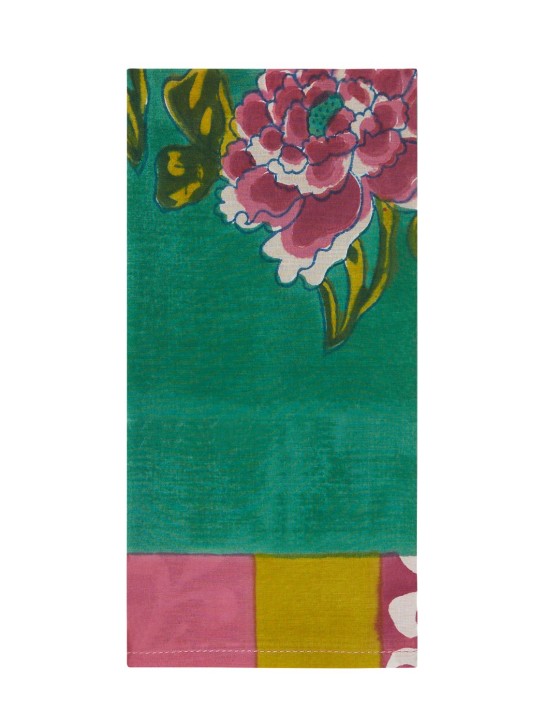 LISA CORTI: Lot de 4 serviettes de table Hortensia Emerald - Multicolore - ecraft_0 | Luisa Via Roma