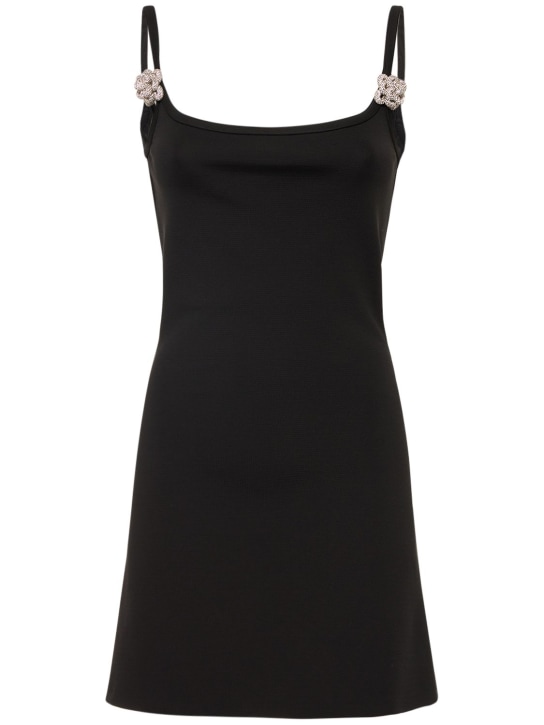Mach & Mach: Vestido mini de viscosa stretch - Negro - women_0 | Luisa Via Roma