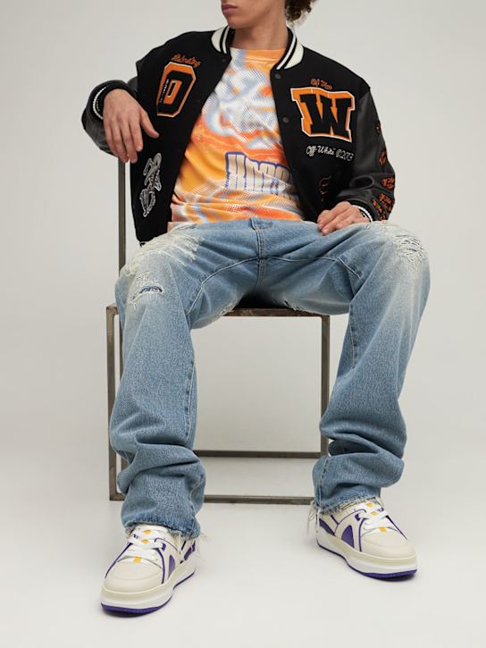 Just Don: Basketball Courtside hi leather sneakers - Violet - men_1 | Luisa Via Roma