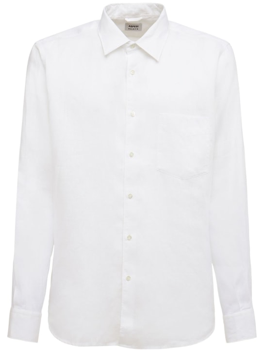 ASPESI: 亚麻衬衫 - 白色 - men_0 | Luisa Via Roma
