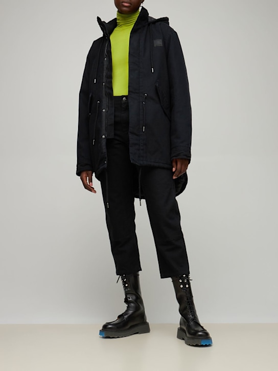 Wardrobe.nyc: Carhartt WIP cotton canvas parka - Black - women_1 | Luisa Via Roma