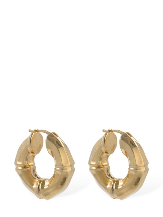 Amina Muaddi: Small Bamboo hoop earrings - Gold - women_0 | Luisa Via Roma