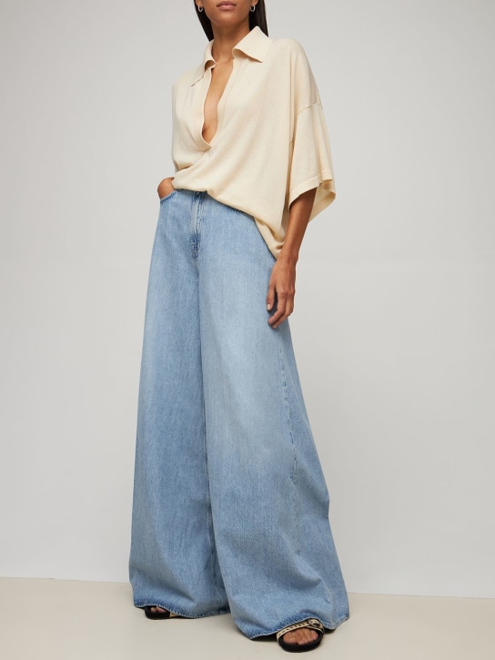 Made In Tomboy: Benny cotton flared wide jeans - women_1 | Luisa Via Roma