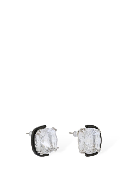 Swarovski: Harmonia Swarovski stud earrings - Crystal/Silver - men_1 | Luisa Via Roma