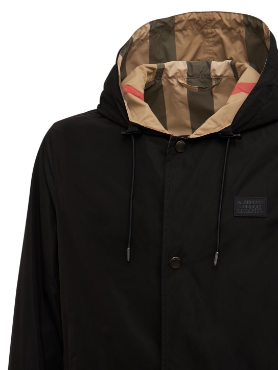 Burberry: Elmhurst reversible check jacket - Black - men_1 | Luisa Via Roma