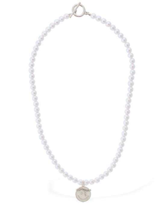 Someit: K.O.K imitation pearl necklace - Beyaz/Gümüş - men_0 | Luisa Via Roma