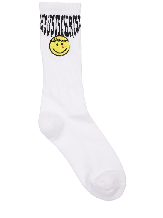 Someit: K.O.K cotton smile socks - Beyaz - men_0 | Luisa Via Roma