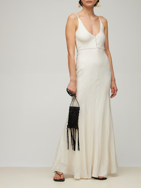 Gabriela Hearst: Brigita herringbone wool & silk dress - Ivory - women_1 | Luisa Via Roma