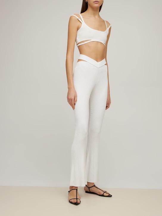 Dion Lee: LVR Exclusive viscose blend bra - Ivory - women_1 | Luisa Via Roma