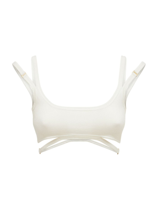 Dion Lee: LVR Exclusive viscose blend bra - Ivory - women_0 | Luisa Via Roma
