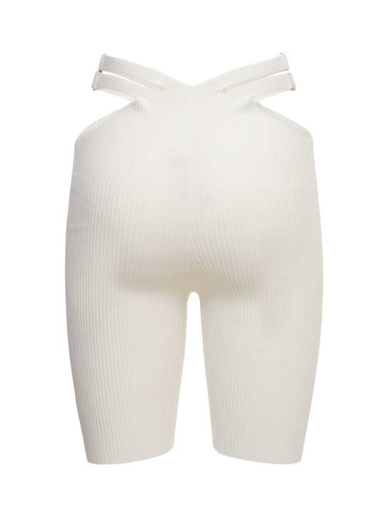Dion Lee: LVR Exclusive viscose blend bike shorts - White - women_1 | Luisa Via Roma