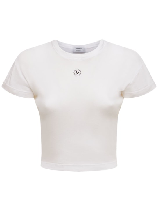 Sami Miro Vintage: Camiseta de algodón orgánico y cáñamo - Blanco - women_0 | Luisa Via Roma