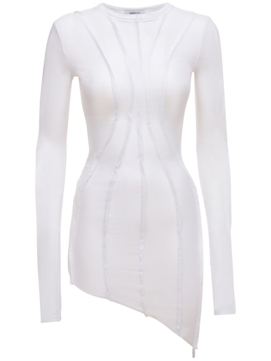 Sami Miro Vintage: Robe courte asymétrique en jersey de tencel - Blanc - women_0 | Luisa Via Roma