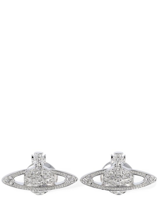 Vivienne Westwood: Mini Manschettenknöpfe mit Kristallen „Bas Relief“ - Silber/Schwarz - men_1 | Luisa Via Roma