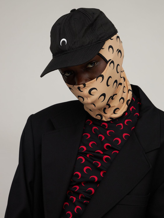 Marine Serre: Moon リサイクルナイロンバラクラバ - タン/ブラック - men_1 | Luisa Via Roma