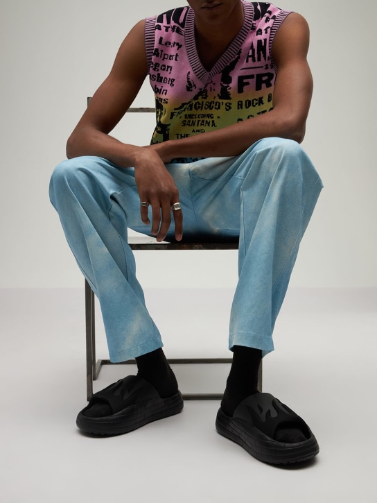 Acupuncture: Rubber NYU slide sandals - Black - men_1 | Luisa Via Roma