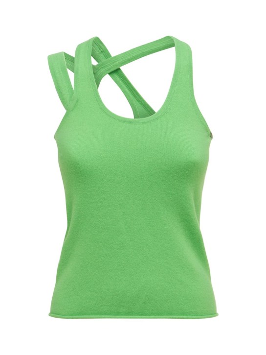 Extreme Cashmere: Top asimmetrico Raver in misto cashmere - Verde - women_0 | Luisa Via Roma