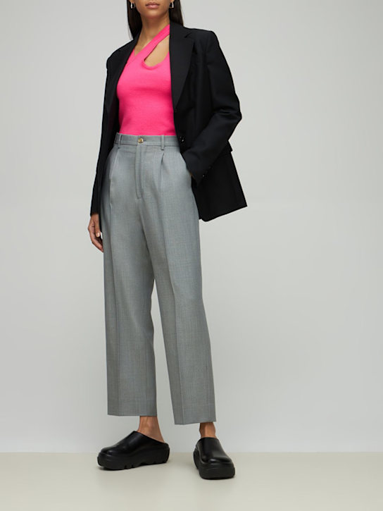 Extreme Cashmere: Top asimmetrico Raver in misto cashmere - Fucsia - women_1 | Luisa Via Roma