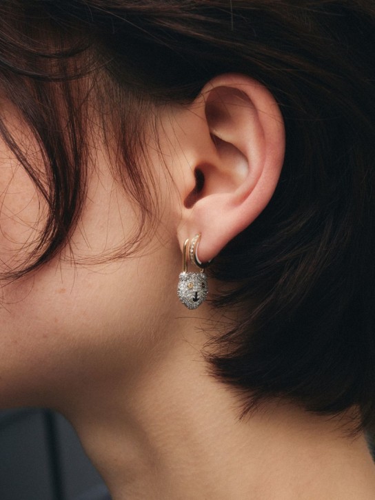 Maria Black: 테디 14kt & 다이아몬드 싱글 귀걸이 - 크리스탈/골드 - women_1 | Luisa Via Roma