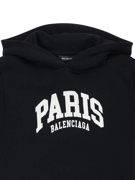 Balenciaga: Cotton hoodie - Black - kids-girls_1 | Luisa Via Roma