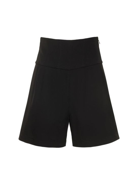 Bite Studios: Fitted viscose cady shorts - Black - women_0 | Luisa Via Roma