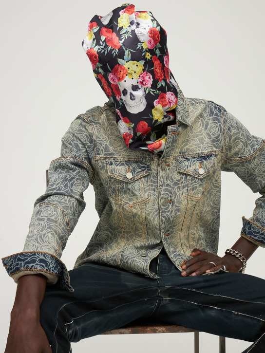 Black Brand Los Angeles: Masque imprimé têtes de mort à capuche - Multicolore - men_1 | Luisa Via Roma