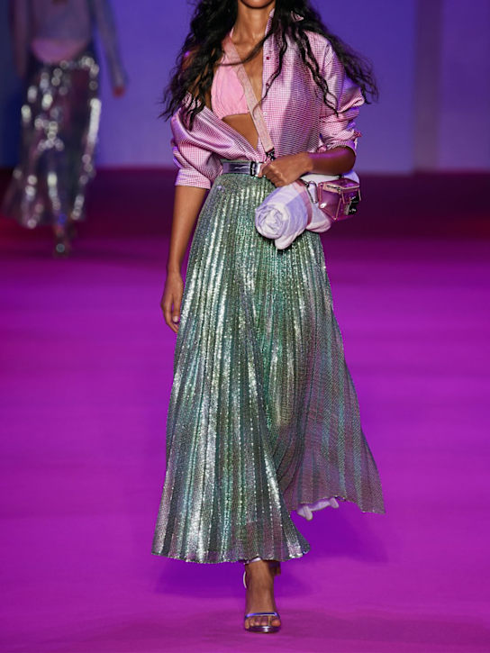 Brandon Maxwell: The boyfriend double Mikado long shirt - Multicolor - women_1 | Luisa Via Roma