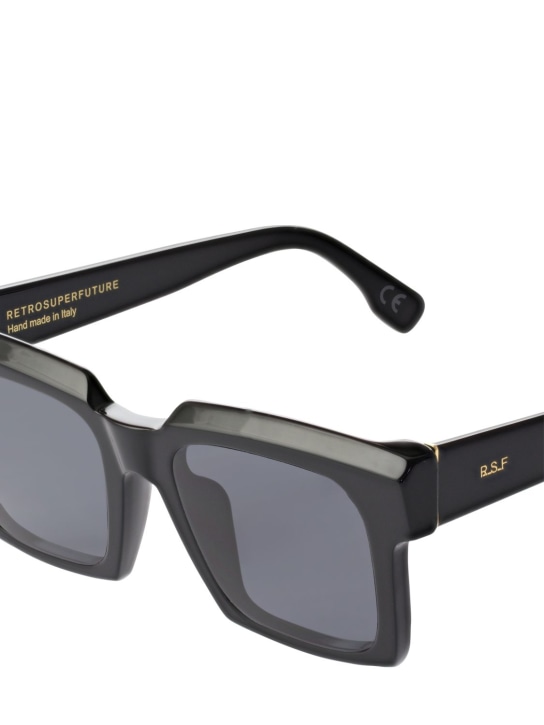 Retrosuperfuture: Palazzo squared black acetate sunglasses - women_1 | Luisa Via Roma