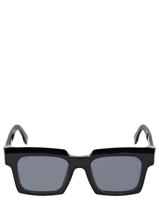 Retrosuperfuture: Palazzo squared black acetate sunglasses - women_0 | Luisa Via Roma