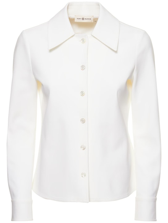 Stretch viscose crêpe shirt - Thumbnail 1
