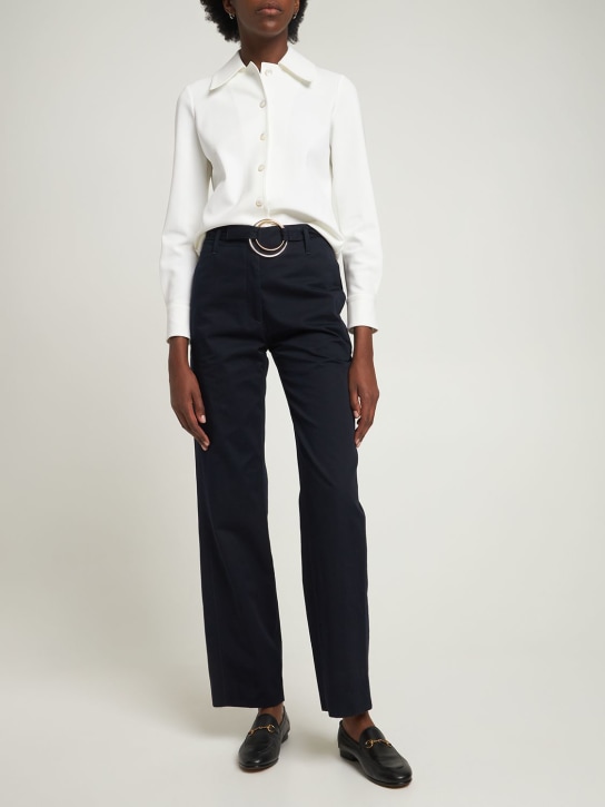 Stretch viscose crêpe shirt - Thumbnail 2