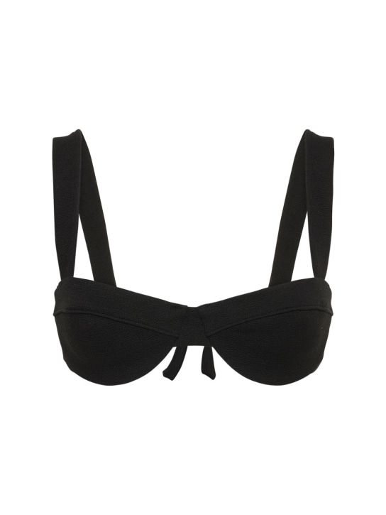 Ziah: Ella Top bouclê bikini top - Black - women_0 | Luisa Via Roma
