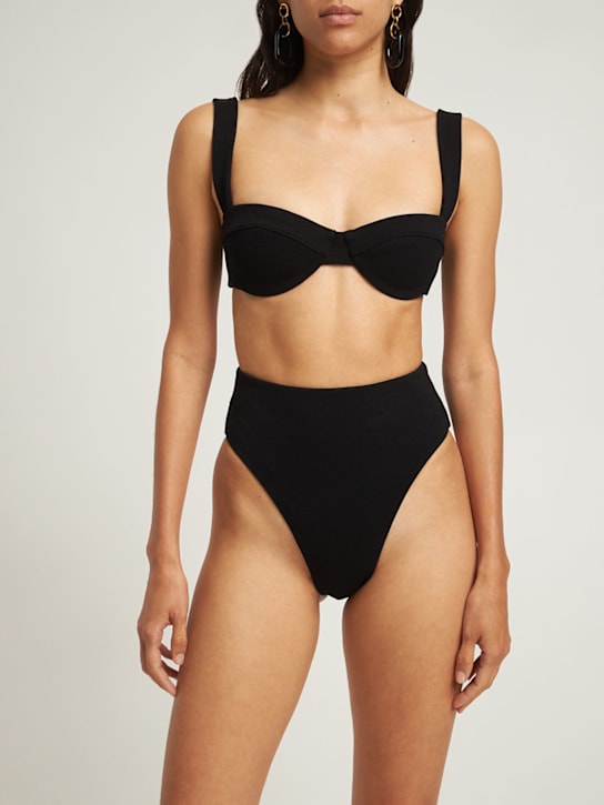 Ziah: Ella Top bouclê bikini top - Black - women_1 | Luisa Via Roma