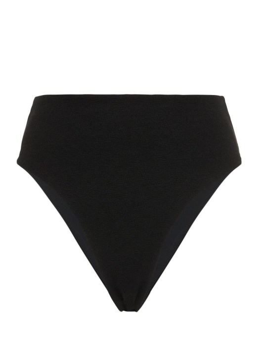 Ziah: '90s High waist bouclé bikini bottoms - Black - women_0 | Luisa Via Roma