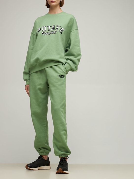 Rotate: LVR exclusive Mimi cotton sweatpants - Green - women_1 | Luisa Via Roma