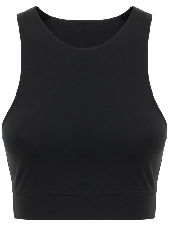 Lido: Crewneck stretch tech bra top - Black - women_0 | Luisa Via Roma