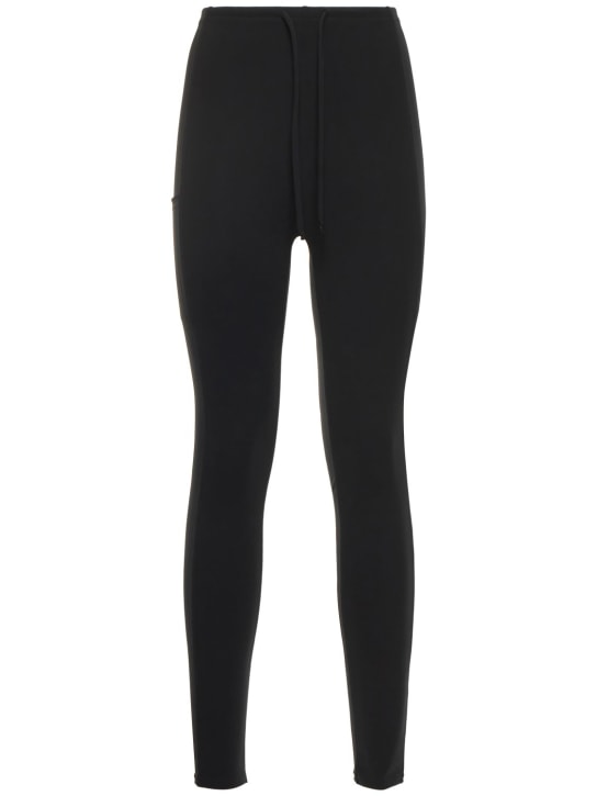 Lido: High rise stretch tech leggings - Black - women_0 | Luisa Via Roma