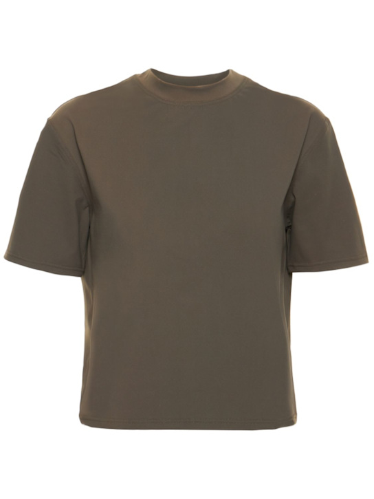 Lido: Box ストレッチクロップドTシャツ - グリーン - women_0 | Luisa Via Roma