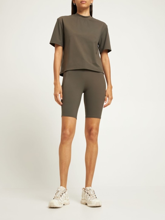 Lido: Box ストレッチクロップドTシャツ - グリーン - women_1 | Luisa Via Roma