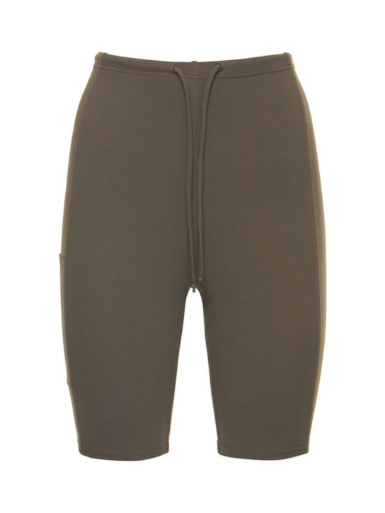 Lido: ハイライズストレッチバイクショートパンツ - グリーン - women_0 | Luisa Via Roma